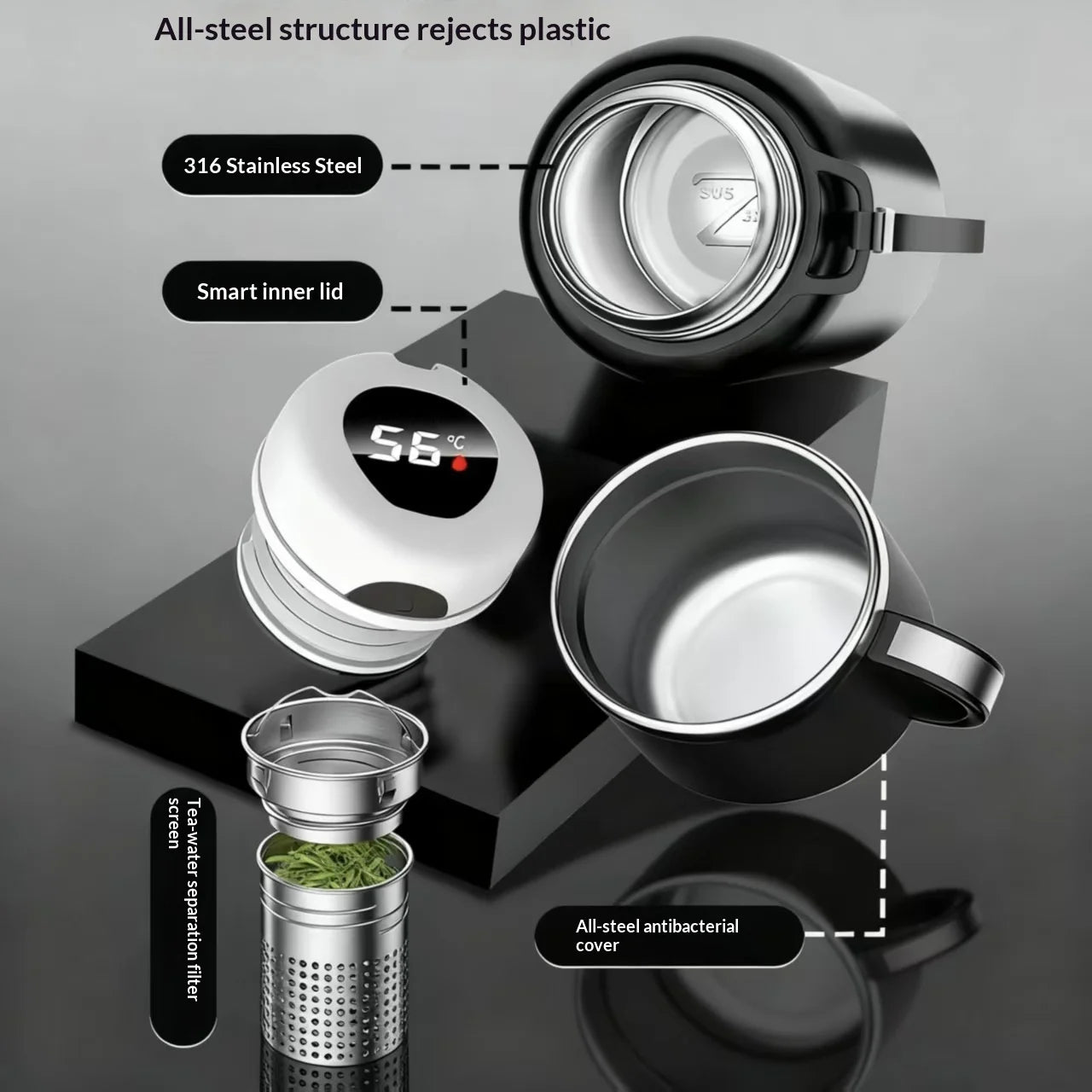 Premium 316 Stainless Steel Insulated Water Bottle (1L)