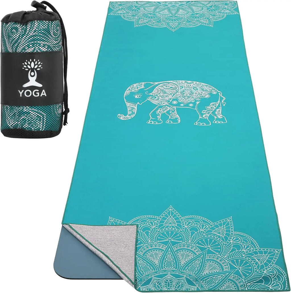 Non-Slip Hot Yoga Mat Towel – Quick-Dry with Corner Pockets