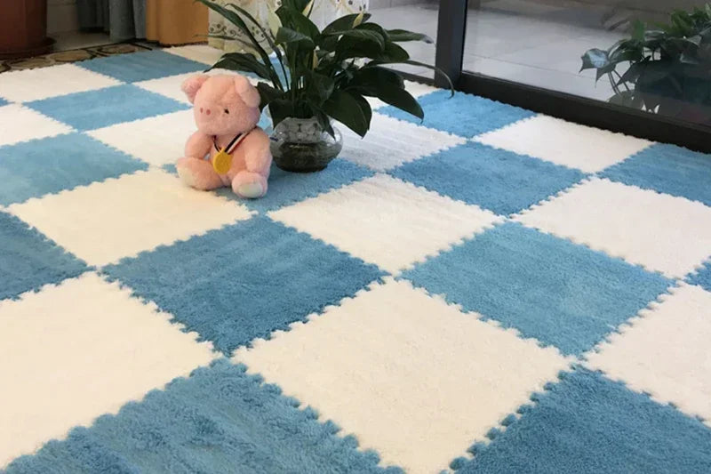 Premium Soft Plush Interlocking Play Mat Tiles – Kids & Home Comfort