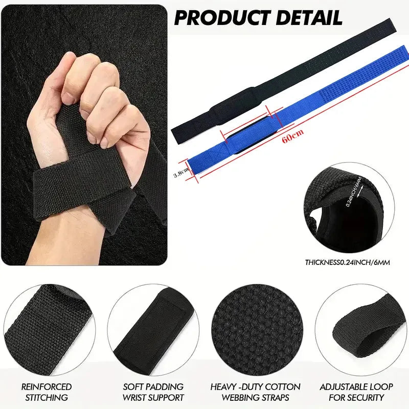 Pro-Grip Non-Slip Weightlifting Wrist Straps