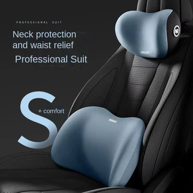 Ergonomic Car Lumbar Support & Seat Cushion Set - Premium Backrest