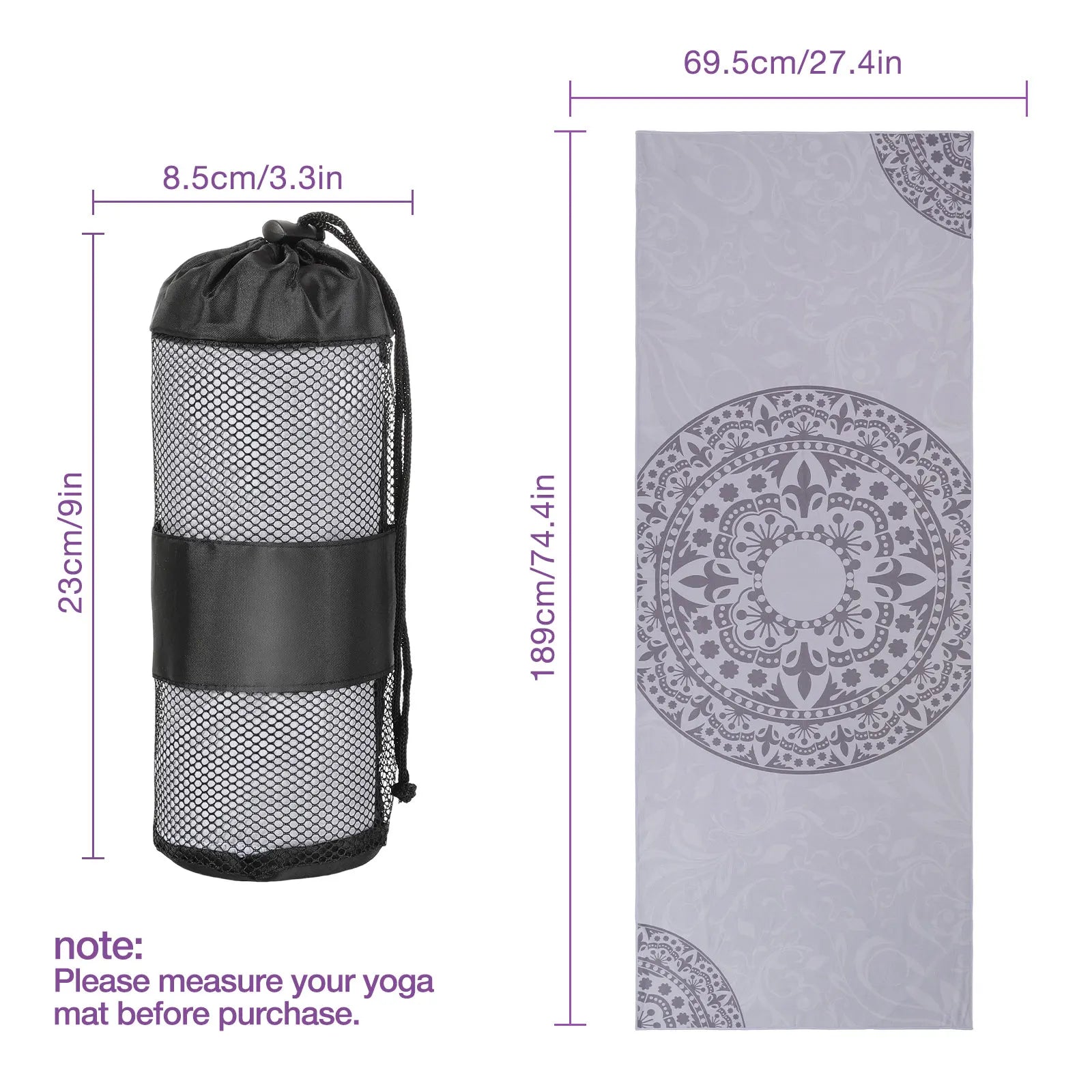 Non-Slip Hot Yoga Mat Towel – Quick-Dry with Corner Pockets