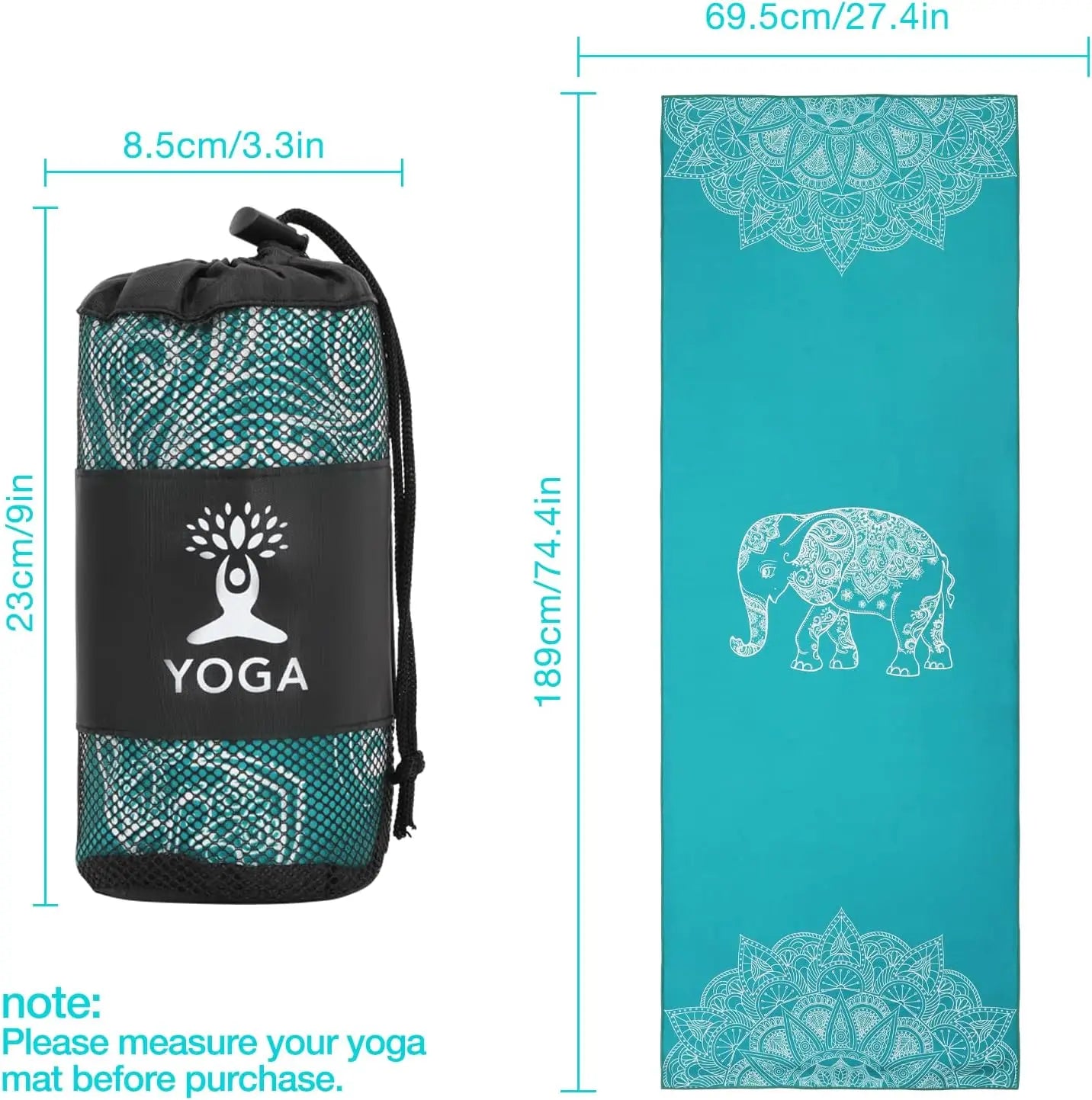 Non-Slip Hot Yoga Mat Towel – Quick-Dry with Corner Pockets