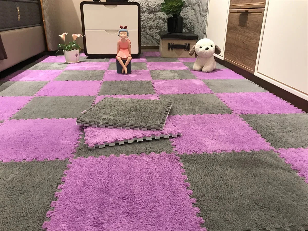 Premium Soft Plush Interlocking Play Mat Tiles – Kids & Home Comfort