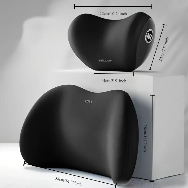Ergonomic Car Lumbar Support & Seat Cushion Set - Premium Backrest