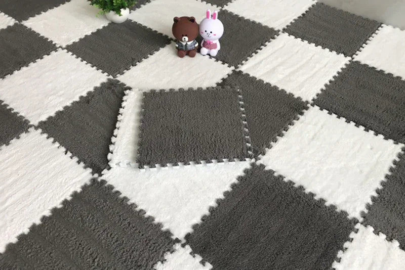 Premium Soft Plush Interlocking Play Mat Tiles – Kids & Home Comfort