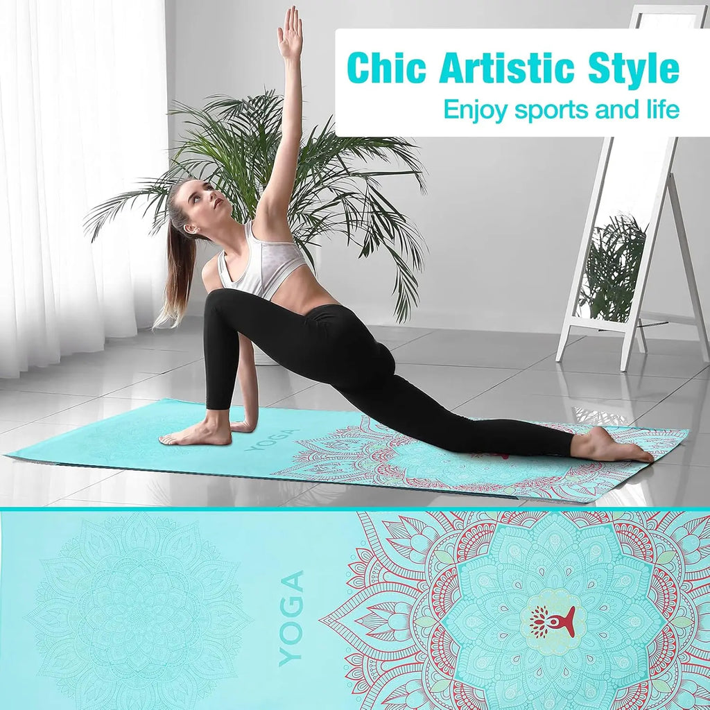 Non-Slip Hot Yoga Mat Towel – Quick-Dry with Corner Pockets
