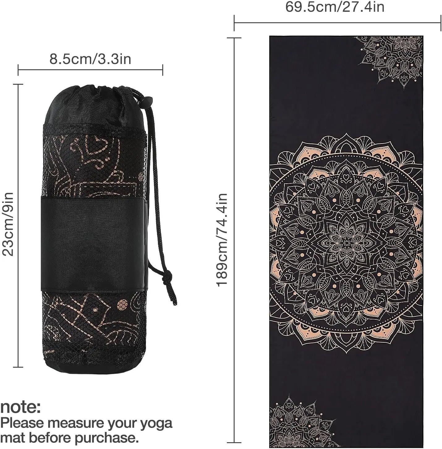 Non-Slip Hot Yoga Mat Towel – Quick-Dry with Corner Pockets