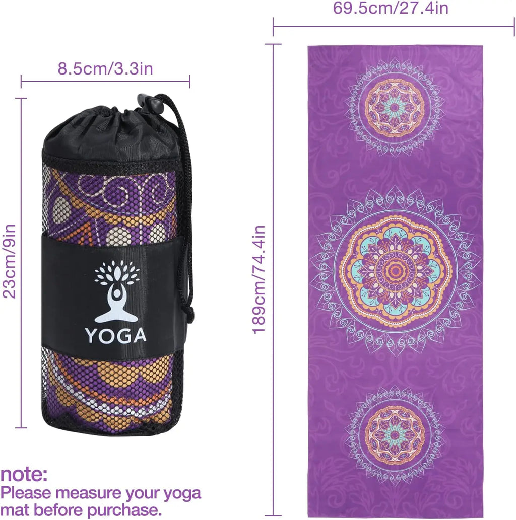 Non-Slip Hot Yoga Mat Towel – Quick-Dry with Corner Pockets