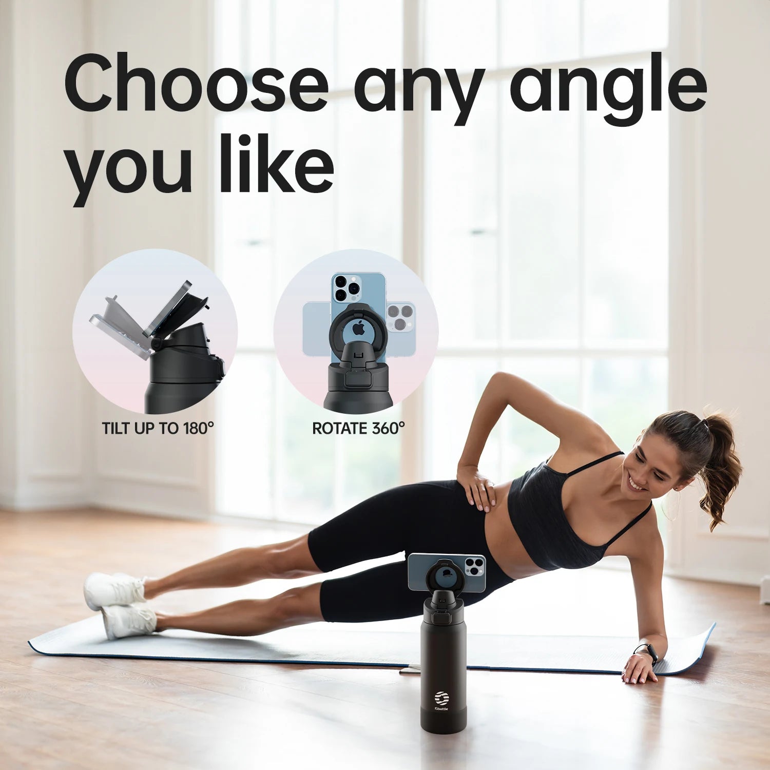Fjbottle Smart Magnetic Phone Holder Insulated Water Bottle