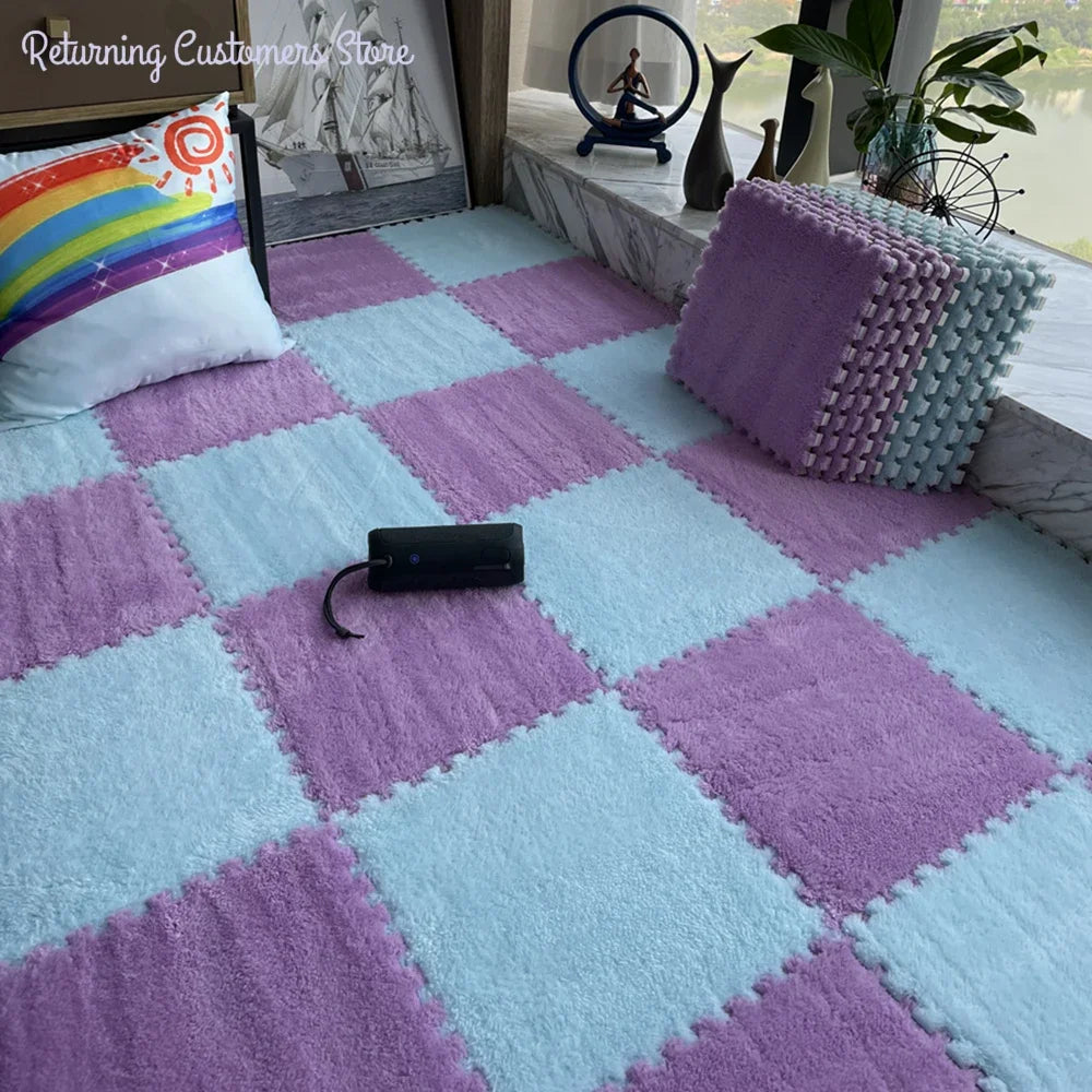 Premium Soft Plush Interlocking Play Mat Tiles – Kids & Home Comfort