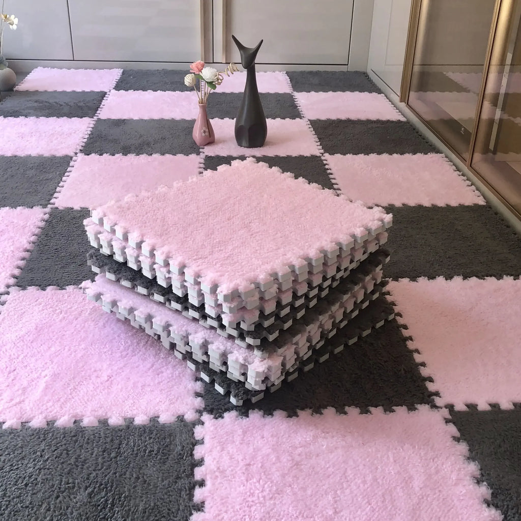 Premium Soft Plush Interlocking Play Mat Tiles – Kids & Home Comfort