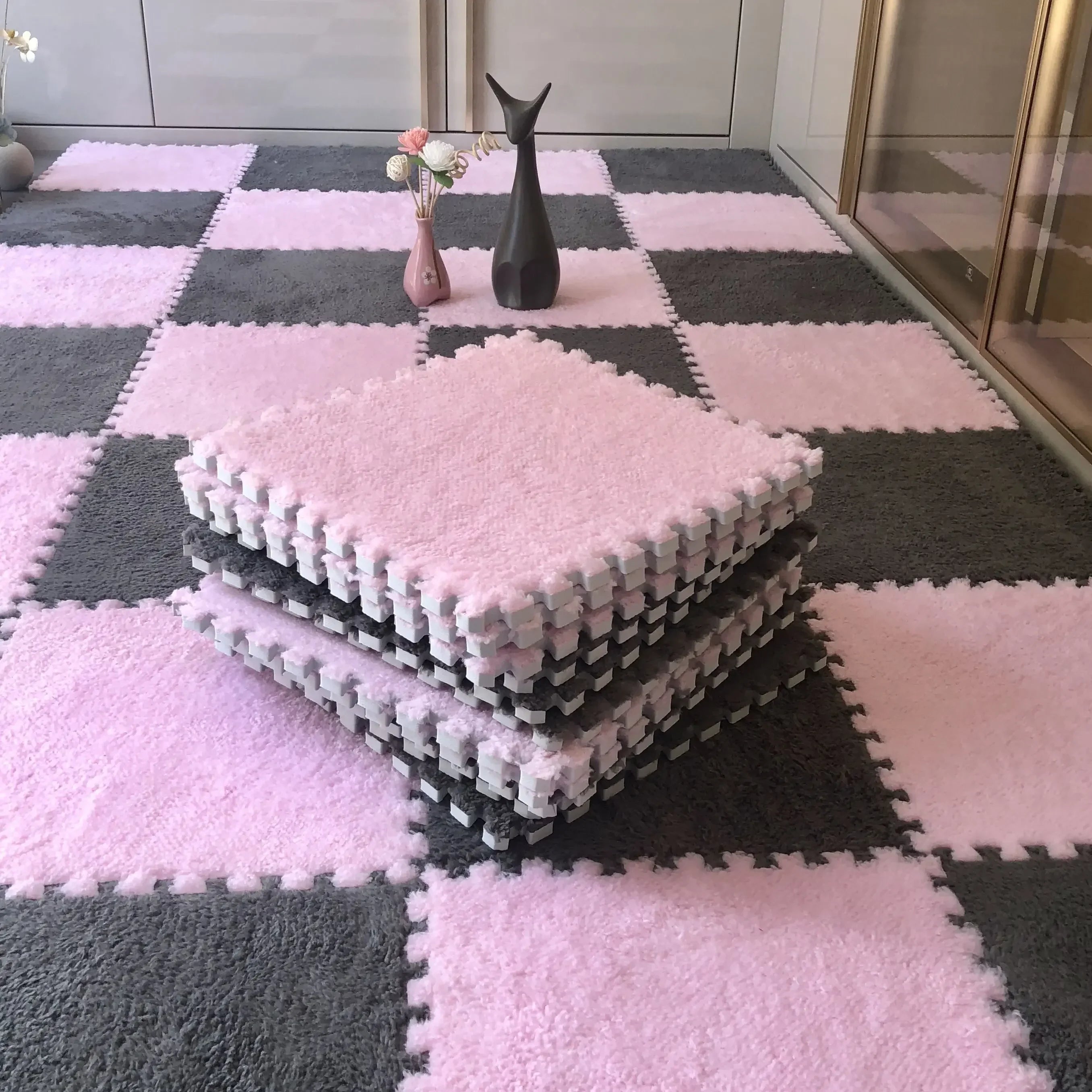 Premium Soft Plush Interlocking Play Mat Tiles – Kids & Home Comfort