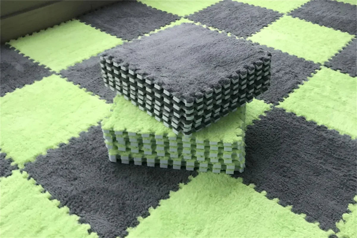 Premium Soft Plush Interlocking Play Mat Tiles – Kids & Home Comfort