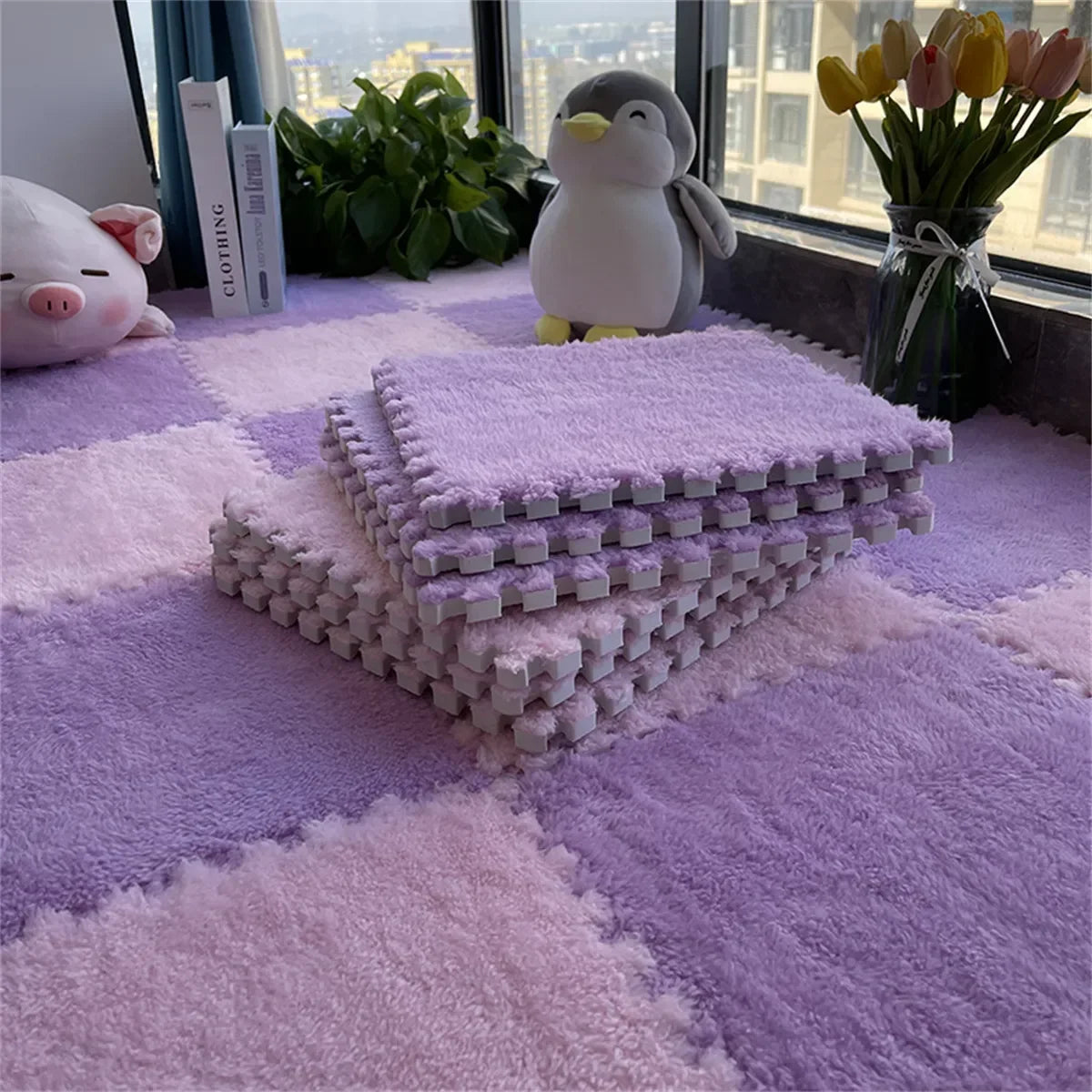 Premium Soft Plush Interlocking Play Mat Tiles – Kids & Home Comfort