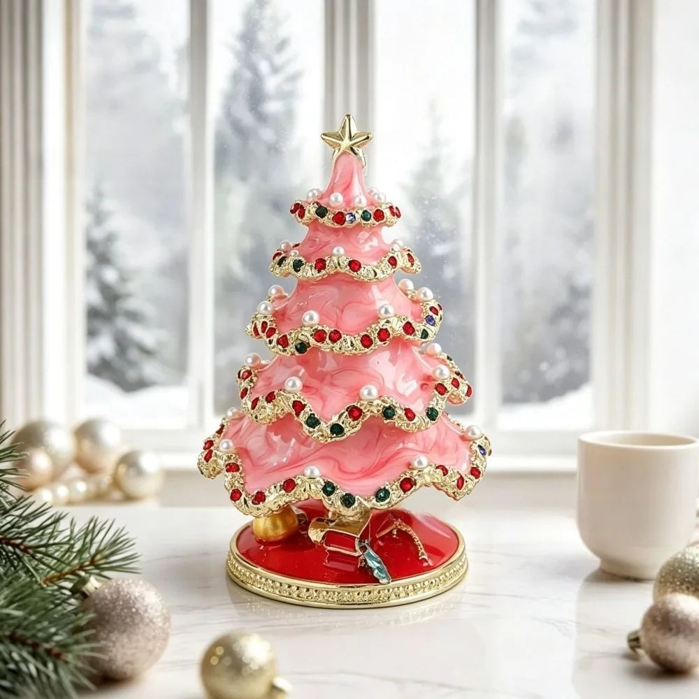 Luxury Enamel Christmas Tree Tabletop Ornament