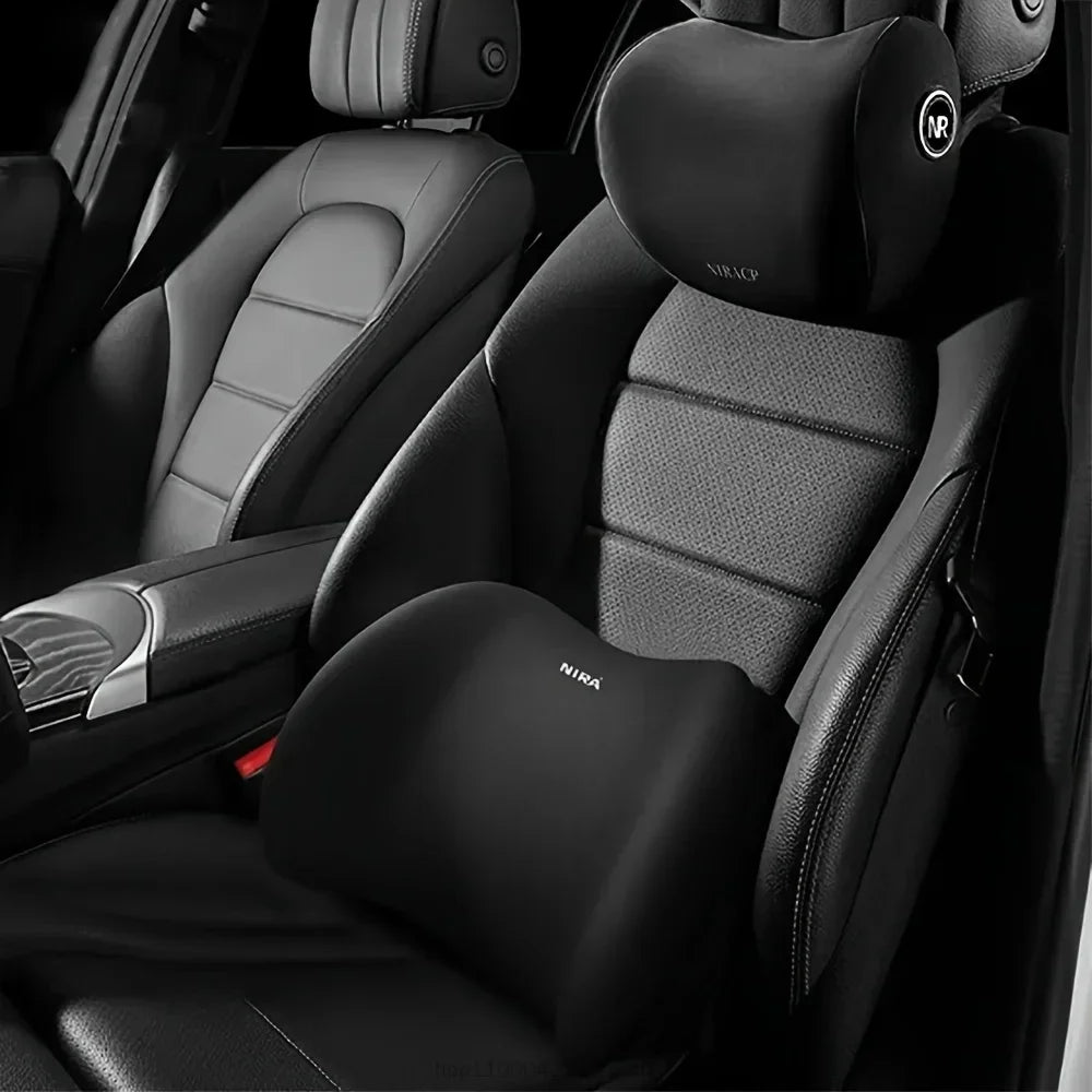 Ergonomic Car Lumbar Support & Seat Cushion Set - Premium Backrest
