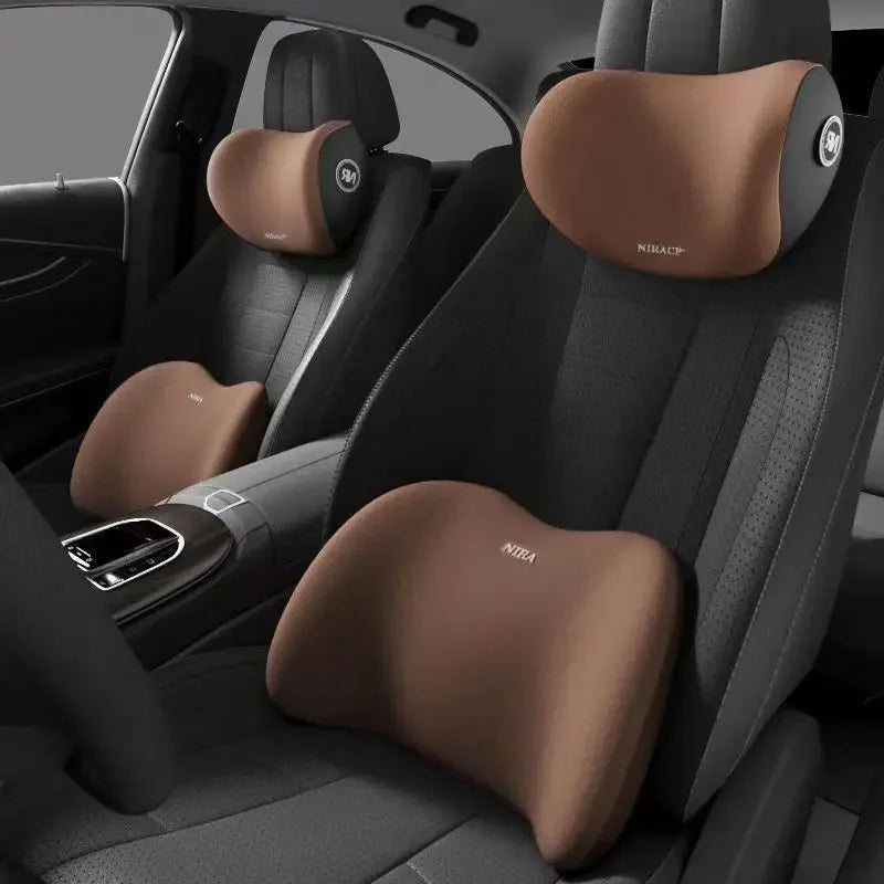 Ergonomic Car Lumbar Support & Seat Cushion Set - Premium Backrest