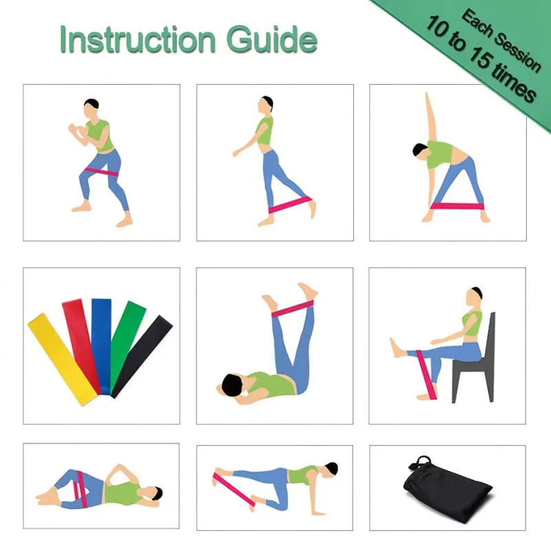 Pro-Fit Elastic Resistance Bands Set (5 Levels)
